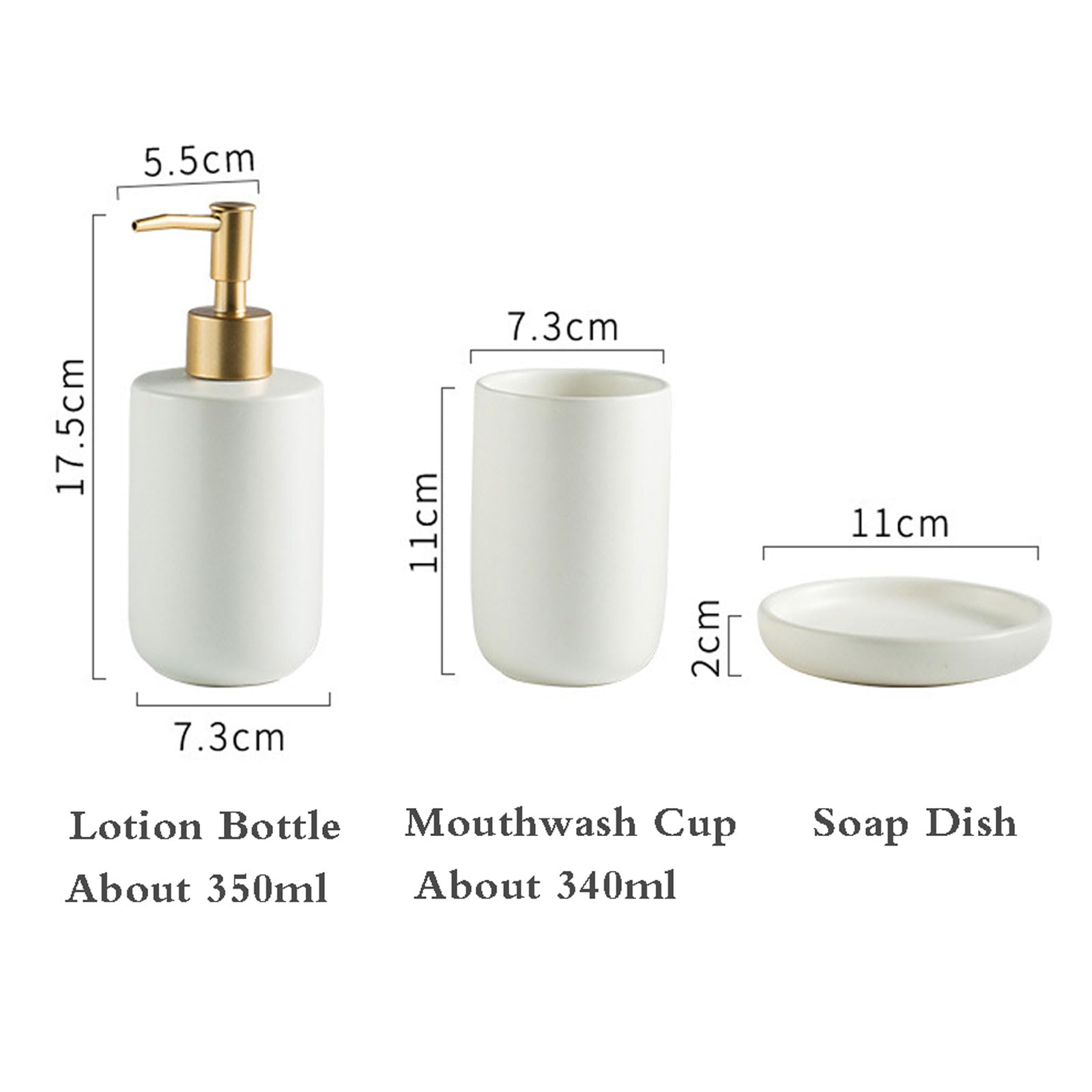 Set Accessori Bagno Ceramica,Set Accessori Bagno Completo Moderno,Home Set Bagno Ceramica,Set Accessori Bagno Moderno,Kit Accessori da appoggio,per lozione,Tazze,portasapone