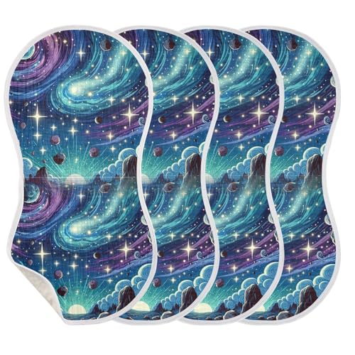 Muslin Baby Burp Cloths, Beautiful Starry Sky Cotton Soft Burp Cloths for Newborns​​, Extra Absorbent Burp Cloths 1-Pack​​, 22 x 11 Inch3
