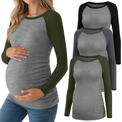 Haut de grossesse anti-compression - Lot de 3 chemises de maternité coton Neer