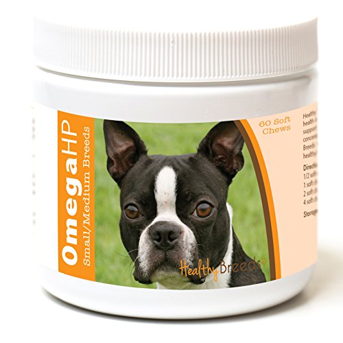 Image of Healthy Breeds Boston Terrier Omega HP Fatty Acid Skin and Coat Support Soft Chews 60 Count