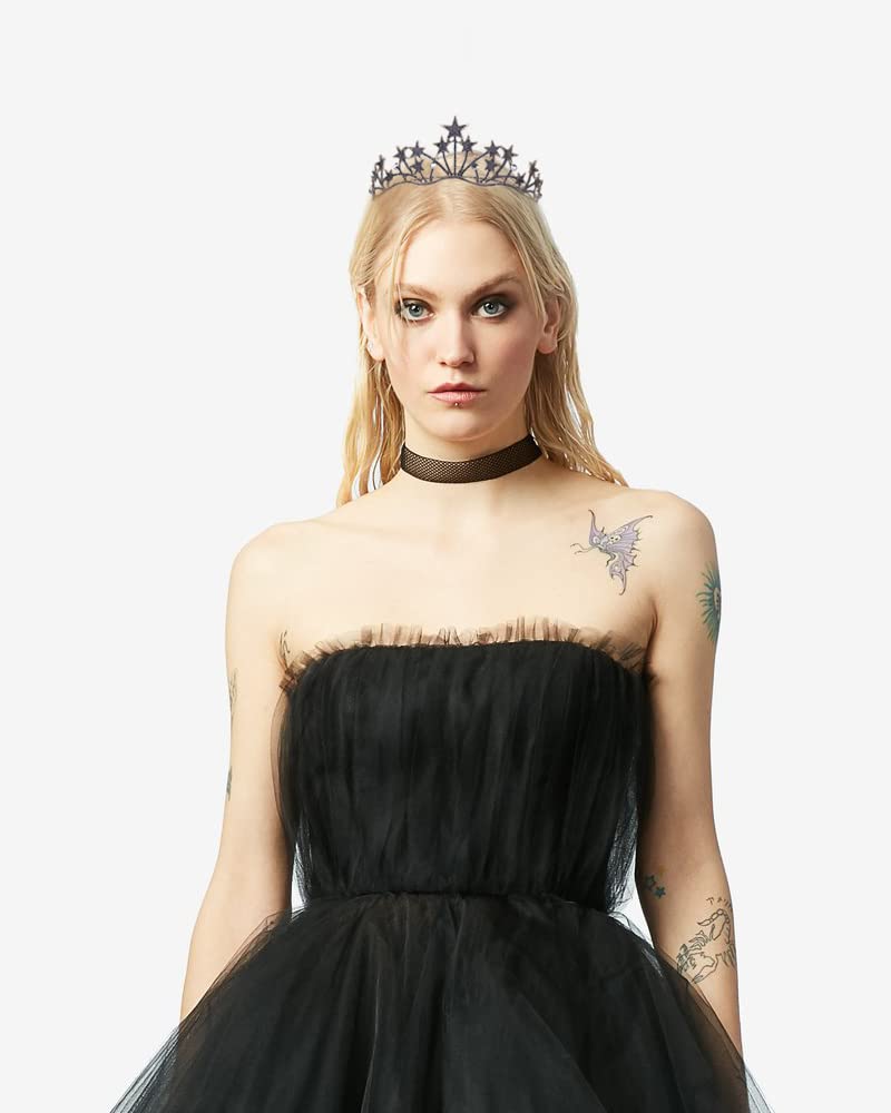 Star Costume Crown, Celestial Moon Goddess Tiara - Vofler Halloween Star Goddess Sun Stellar Planet Black Halo Tiara Headband Headpiece for Women Lady Girl Bride Princess Birthday Pageant Prom Party - Image 4