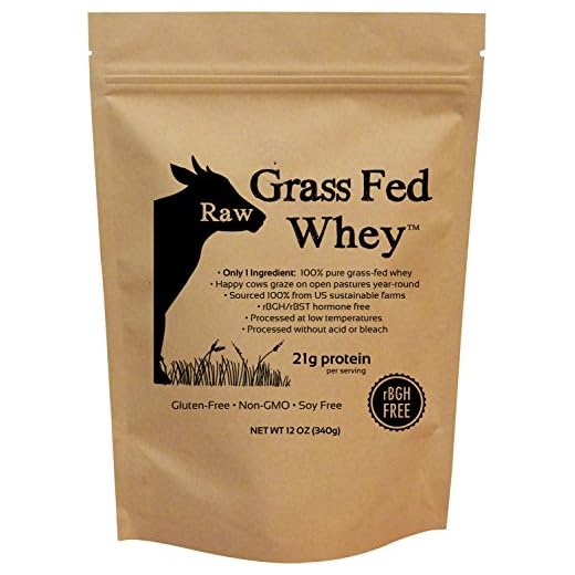 Raw Grass Fed Whey - Happy Healthy Cows, COLD PROCESSED Undenatured 100% Grass Fed Whey Protein Powder, GMO-Free + rBGH Free + Soy Free + Gluten Free + No Added Sugar, Unflavored, Unsweetened (12 OZ)