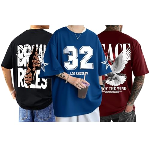 Image of AUSK Baggy Hip-Hop T-Shirt for Men - Graphic Printed T Shirts || Oversized Men Tshirt || T-Shirts
