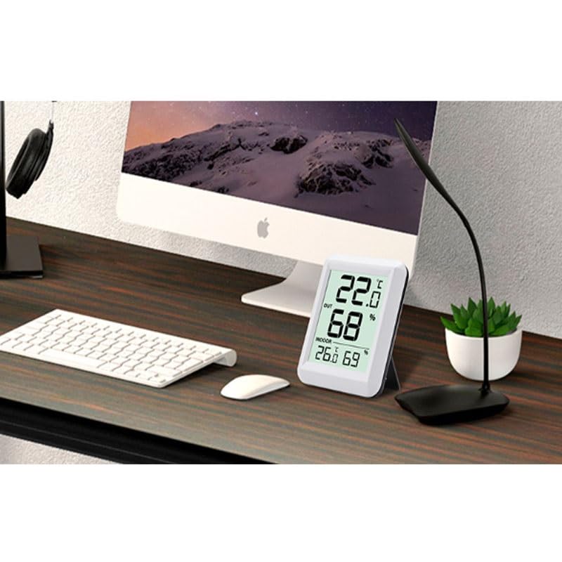 ABS Indoor Outdoor Thermometer Hygrometer Dry-Wet Digital Display Room Temperature Meter