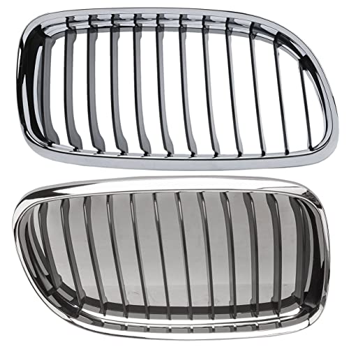 Bapmic Griglia anteriore cromata per radiatore, griglia per radiatore, griglia a reni, L + R 51137201967 + 51137201968, ricambio per BMW Serie 3 E90 E91