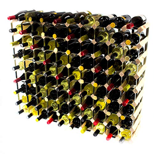 Cranville wine racks Classic pineta di 90 Bottiglie e zincato Metallo Vino Rack autoassemblaggio