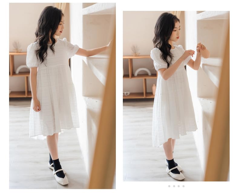 Dziewczęce sukienki w kształcie litery A okrągłe sukienki w stylu casual, imprezowa, dziewczęca letnia sukienka Boho Beach Casual Smocked Maxi sukienki 6-16 lat