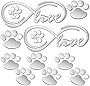 6 Pieces Heart Paw Car Sticker 3D Dog Paw Decals Dog Footprint Car Decals Self-Adhesive Car Stickers Car Stickers Decoration for Cars Bumper Window Laptops Luggage Car Interior Accessories Decor