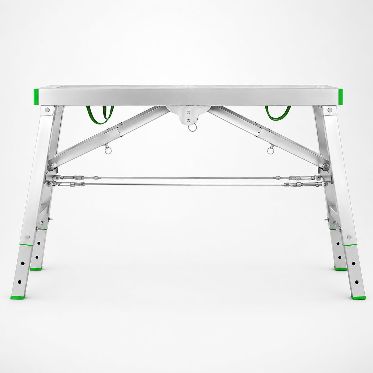 Plataforma de trabajo plegable resistente, capacidad de 400 kg, taburete de escalera ajustable de 2 pies y banco de trabajo portátil