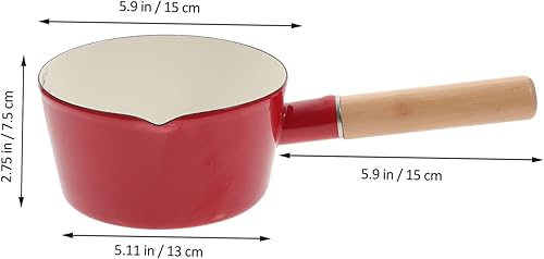 Miniatura 3 de Zerodeko Olla de leche pequeña de esmalte Calentador de queso Olla de leche para hervir olla calentador de mantequilla Sartén para fundir dulces