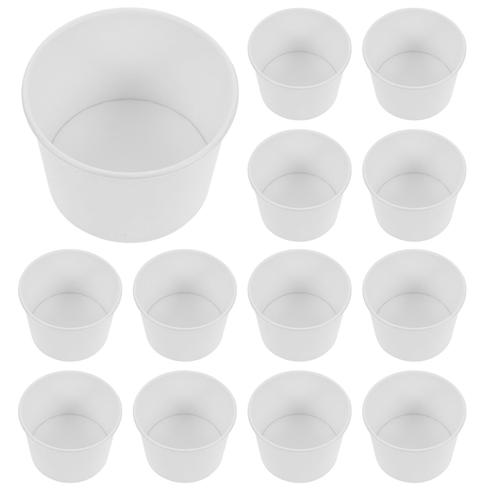 Bols en papier pour crème glacée et soupe récipients alimentaires blancs lot 100
