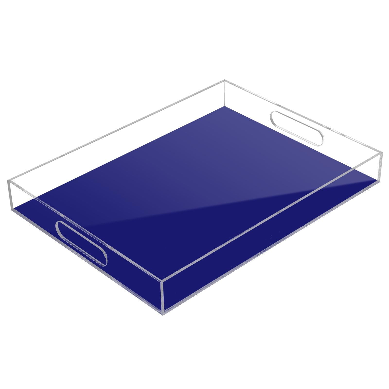 Midnight Blue Clear Tray Acrylic with Protective Film, Use as Bed Tray, Display, or Organizer for Spaces