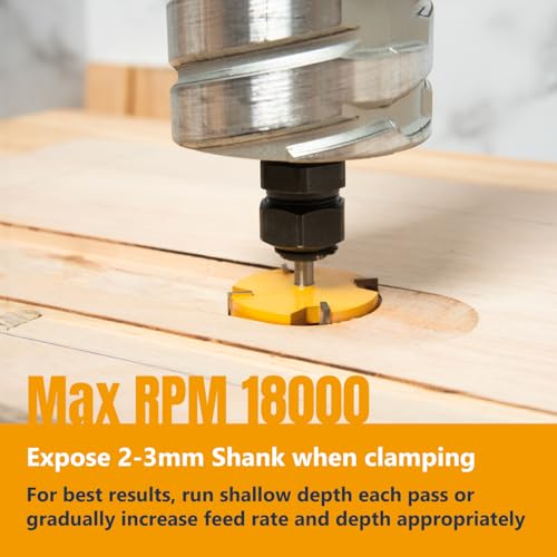 POWERTEC Slab Flattening Router Bit, CNC Router Bits, Surfacing Router Bit 1/4 Shank, 2" Diameter, 1/2" Cutting Depth, Router Planer Bit - Perfect for Spoilboard Surfacing, Wood Milling Planing 73056 - Image 5