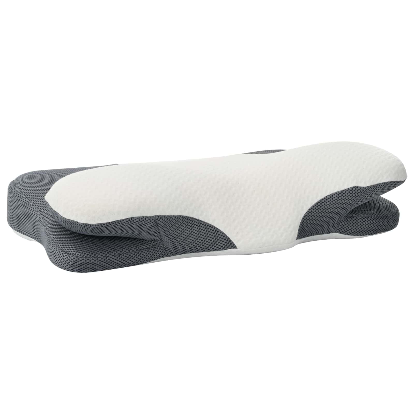 Almohada cervical blanca de espuma viscoelástica, 57 x 36 x 13 cm, almohada ergonómica con espuma viscoelástica transpirable, funda extraíble lavable para dormitorio y reposacabezas