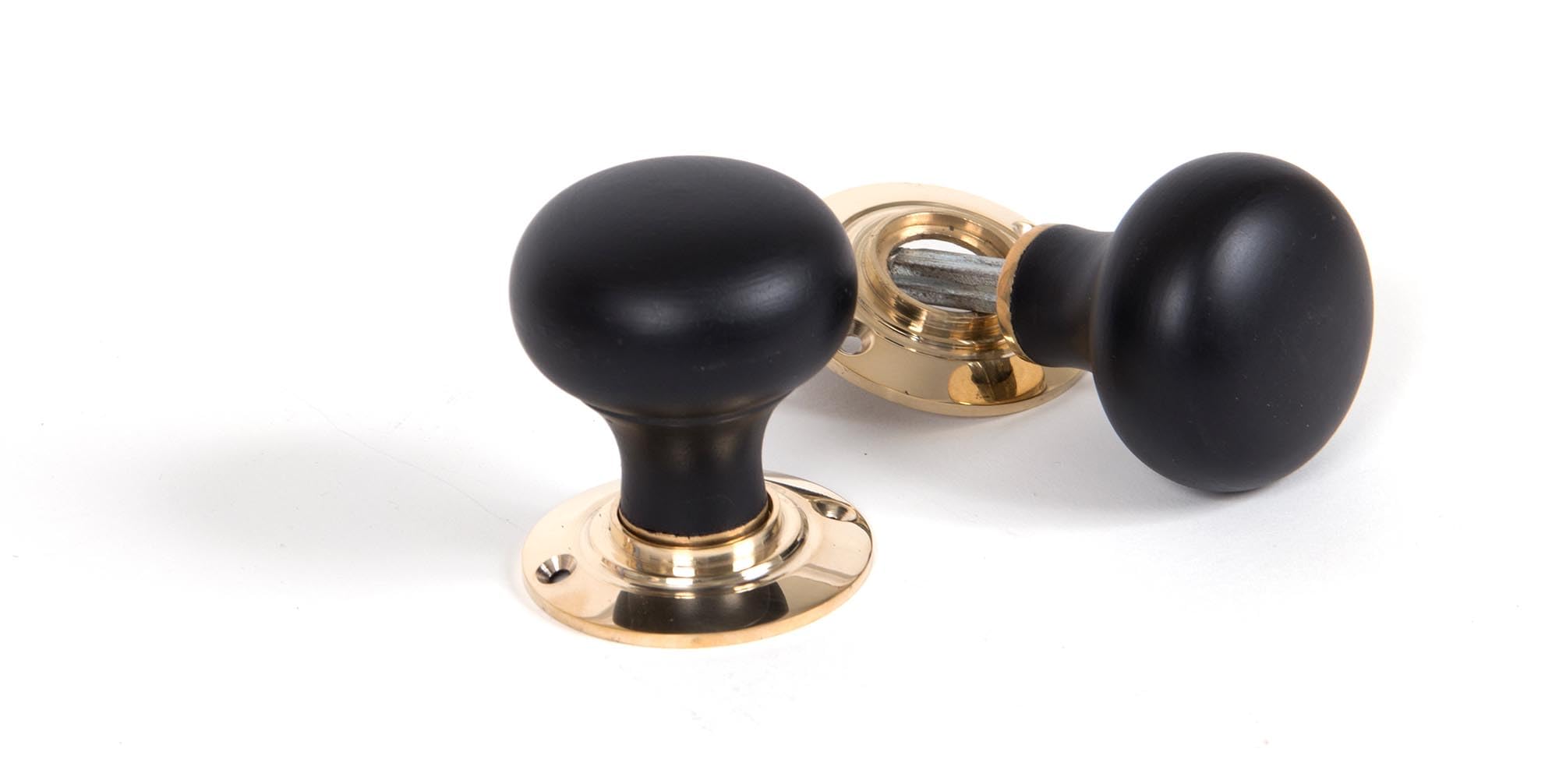 From the Anvil Ebony and PB Bun Mortice/Rim Knob Set