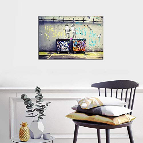 Dingdong Art - Graffiti Street Art Canvas Graffiti Art Prints On Canvas Stretched Framed Canvas Wall Art Decor For Living Room Home Walls Ready To Hang #TOP1