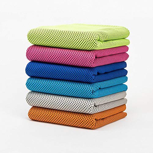 Ailierr 5 Pack Cooling Towel for Sweat，Ice Towel Quick-Drying Neck Cooling Wraps, Soft Breathable Chilly Sports Towel for Yoga,Gym,Golf,Camping,Running,Fitness,Workout & More Activities (Orange)