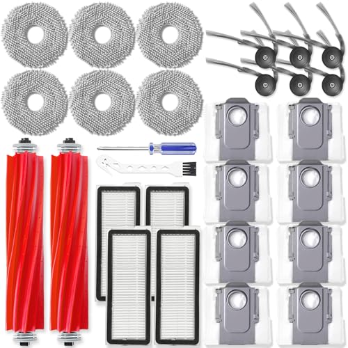 XVXUOU Replacement Accessories kit Compatible with Roborock QV 35A / QR 798 Vacuum Cleaner Robot Parts 2 Main Brush 4 HEPA Filter 6 Side Brush 6 Mop Cloth 8 Dust Bag -  Munt Taishan, CVRU0012126