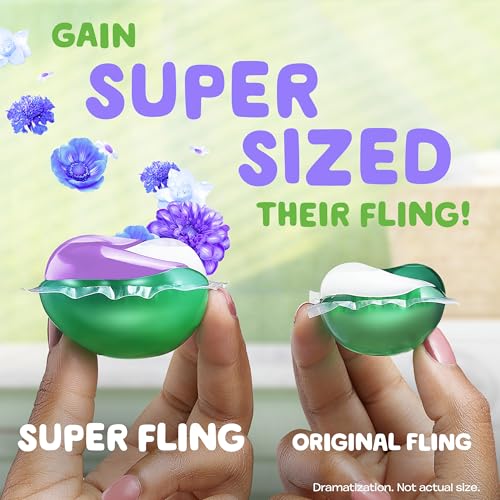 Gain Super Flings Laundry Detergent Pacs, 45 Count, Dewdrop Dream scent, clean and fresh washing detergent laundry soap pacs - image 2