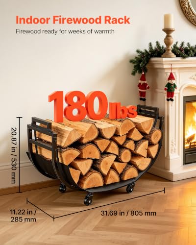 Image of VEVOR Firewood Rack 31.69 Inch Heavy Duty Indoor Fire Wood Storage Holder