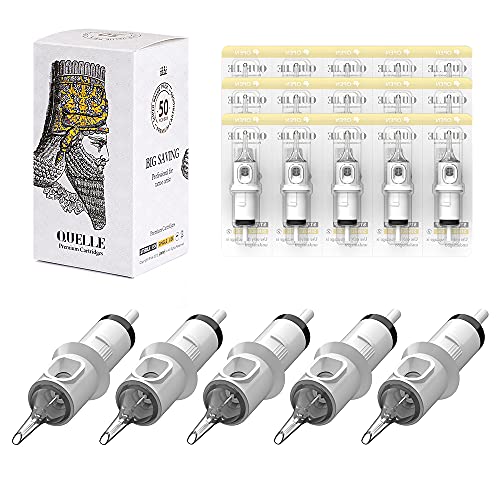 HAWINK 1RL Tattoo Needles Cartridge #10 Bugpin 3 Round Liner X-Taper 50PCS with Membrane Professional Disposable EN05S-50-1001RL