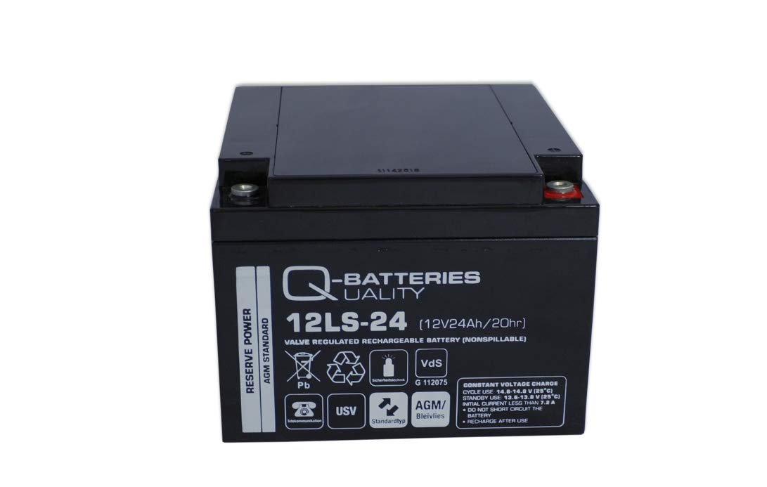 Q-Batteries 12LS-24 12V 24Ah Lead-Fleece Battery AGM VRLA with VDs