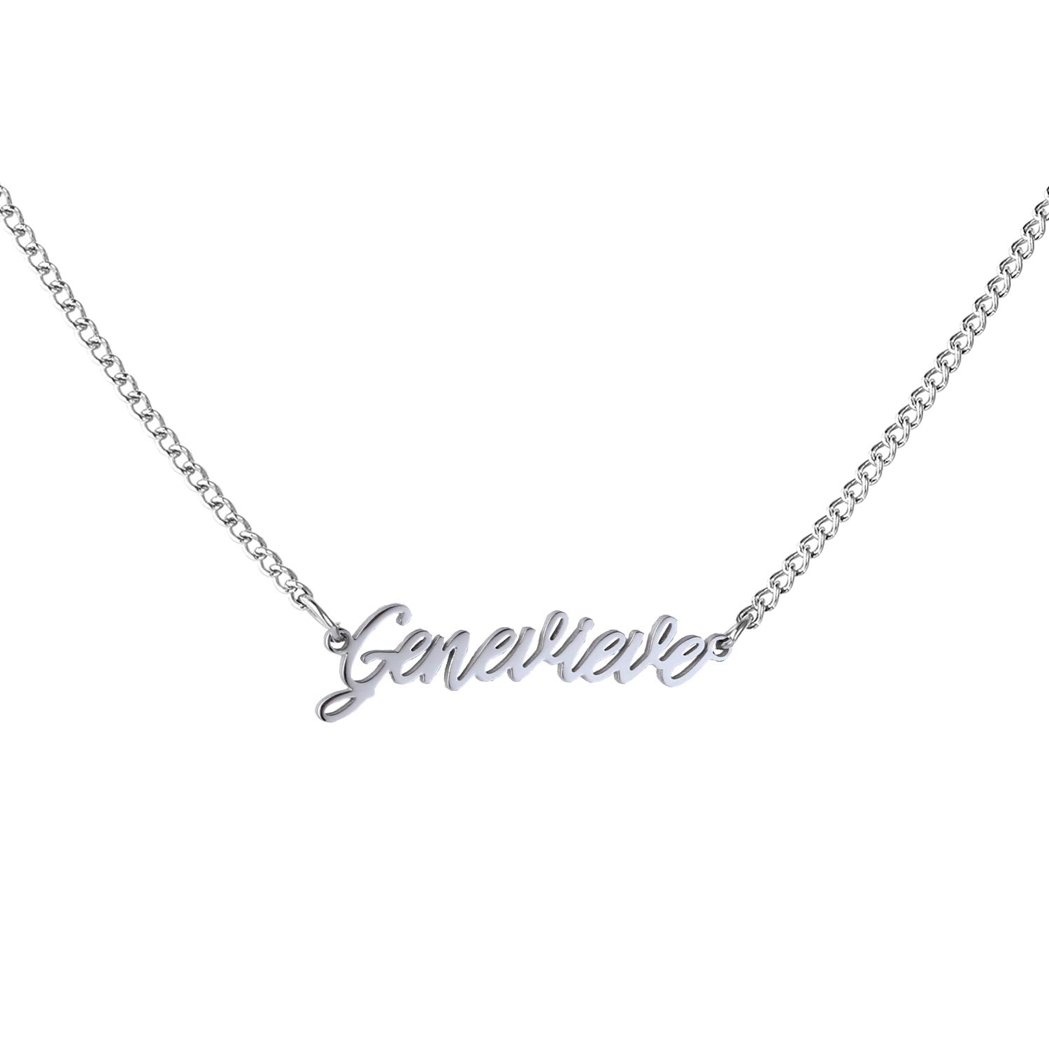 WIGERLONCustom Name Necklace Personalized Pendant 18k White Gold Plated for Women and Girl