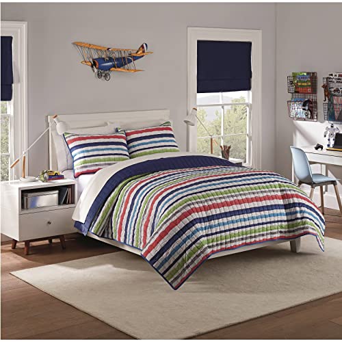 WAVERLY Kids Froot Loops - Juego de edredón de 3 Piezas, tamaño matrimonial, Color Azul Marino