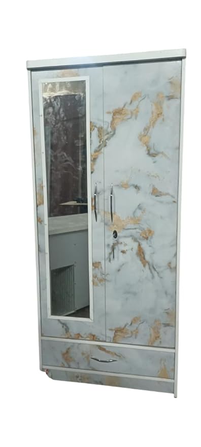 Multicolor Wooden Wardrobe with Mirror for Clothes, Cupboard, Bookshelf, Kitchen Showcase