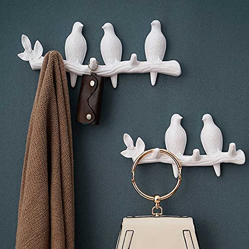 Crochet de vêtement oiseau en résine pour support mural de clés de maison - 4