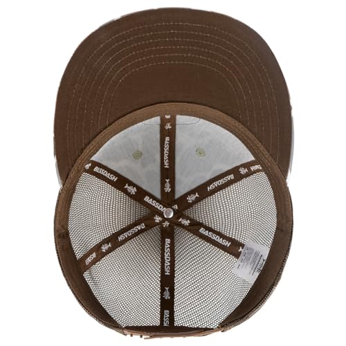 Image of BASSDASH Flat Brim Trucker Cap Adjustable Snapback Hat Mesh Back for Men Women