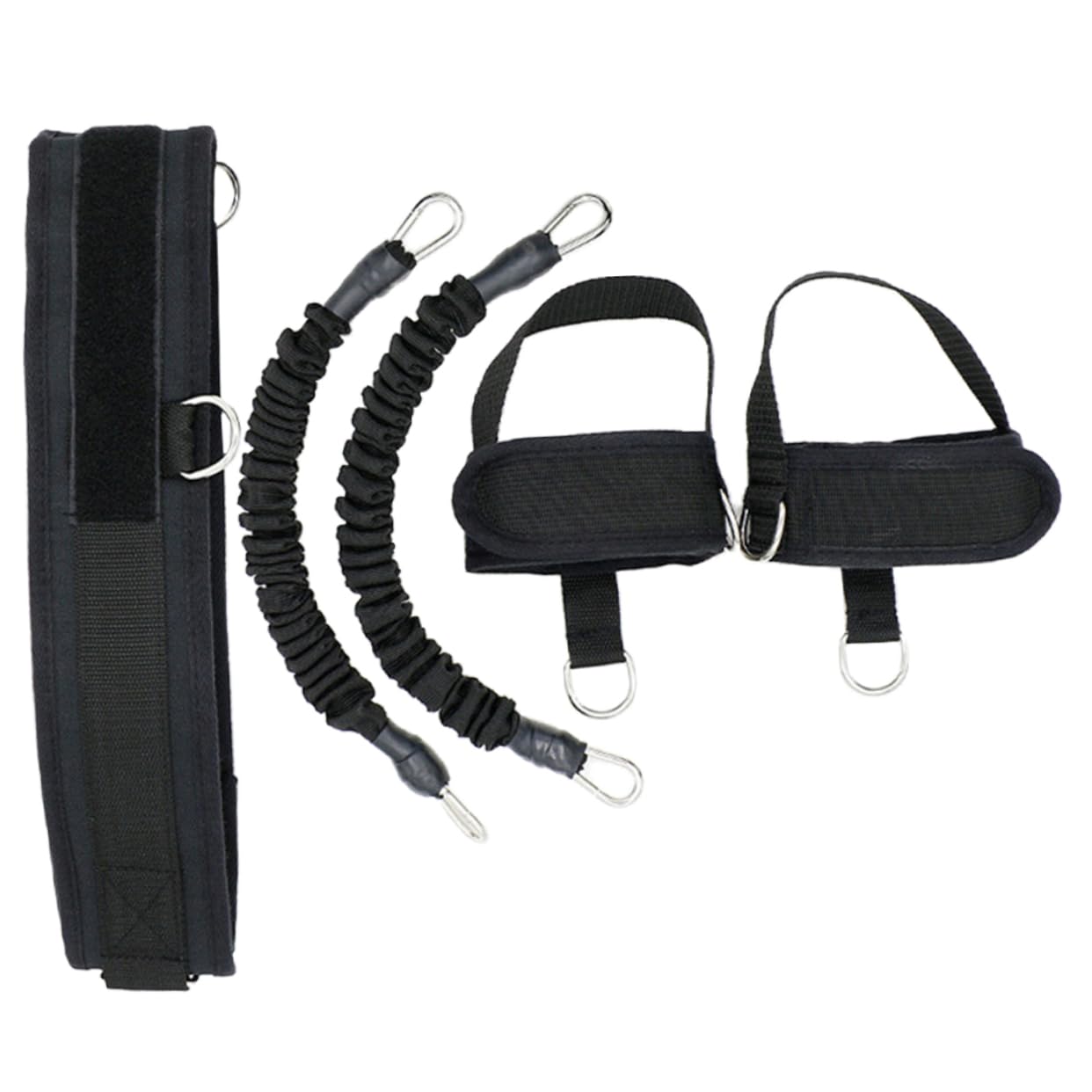 ibasenice Fasce Elastiche di Resistenza per Caviglie in Neoprene e Pelle Rigenerata Nero Set 1 per Allenamento Sicuro e Gambe Snelle per Esercizi Indoor e Outdoor
