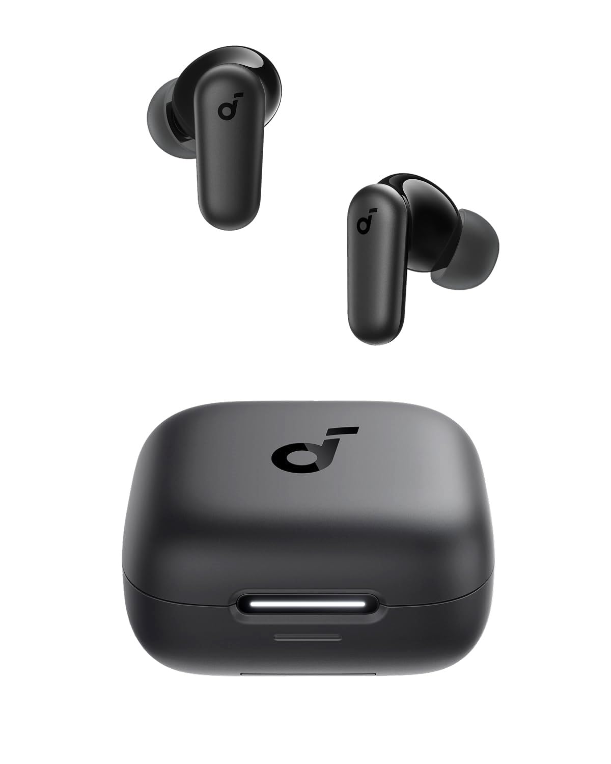 Sound.core New, Ank.er R50i NC Wireless Bluetooth Earphones, Powerful and Smart Noise Cancelling, Powerful Bass, 45 Hours Playtime, 2-in-1 Case and Phone Stand, IP54, Bluetooth 5.4, Black.