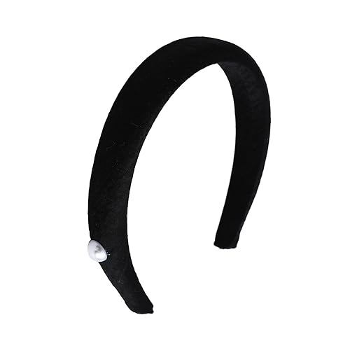 Kasmena Diademas acolchadas negras para mujer, diadema de perlas anchas sólidas para niñas, banda de satén suave sin dientes, bandas gruesas para la disponible en Yaxa Venezuela