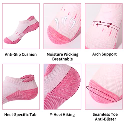 Women Ankle Compression Socks Athletic Running Low Cut Walking Socks for Women Cushioned 5 Pairs4