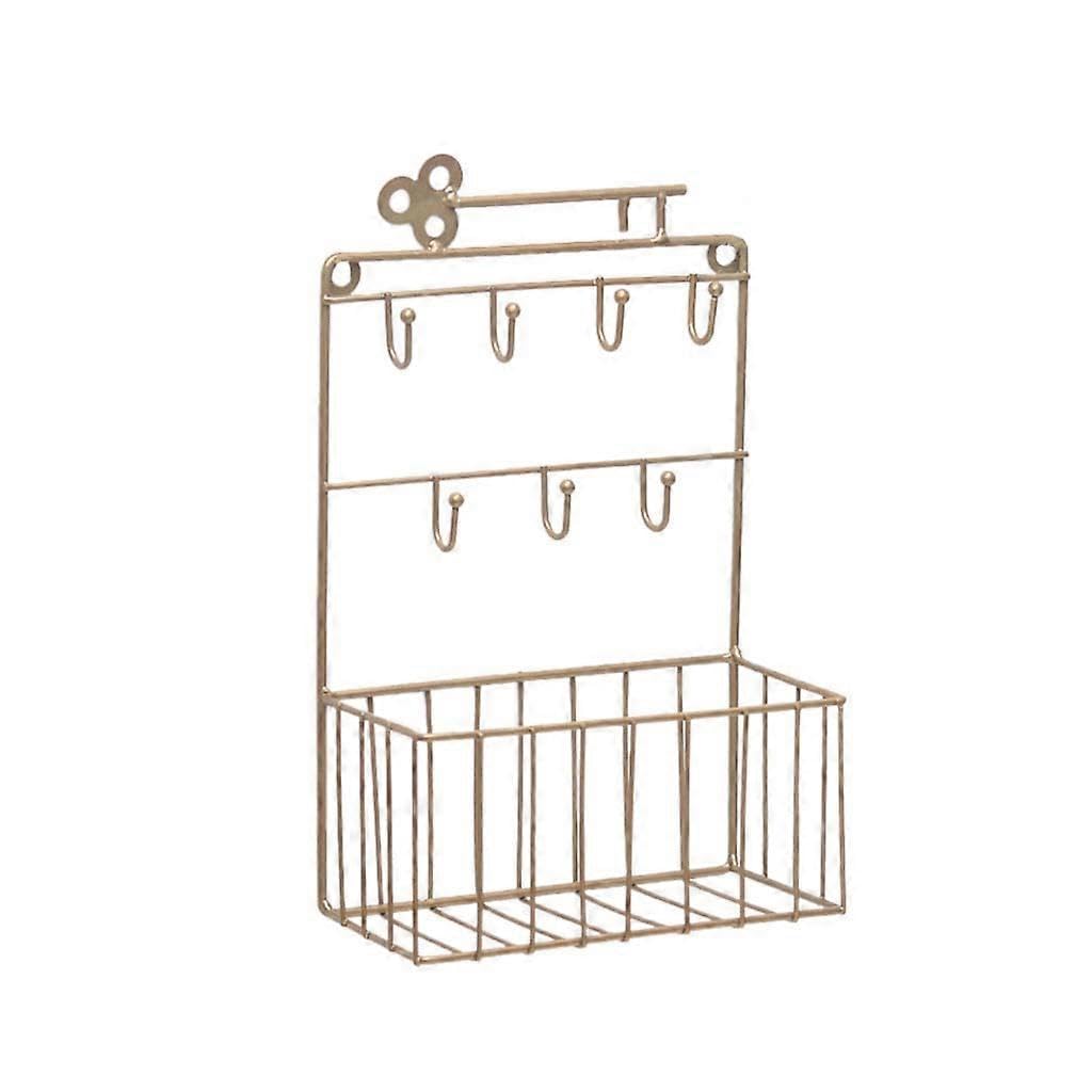 JOYHAPPST Wall Mounted Mail and for Key Holder 7 Hook Rack Organizer Pocket and Letter SOR