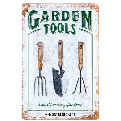 Nostalgic-Art Cartel de metal retro de 20 x 30 cm, Garden Tools, idea de regalo para amigos del jardín, de metal, diseño vintage