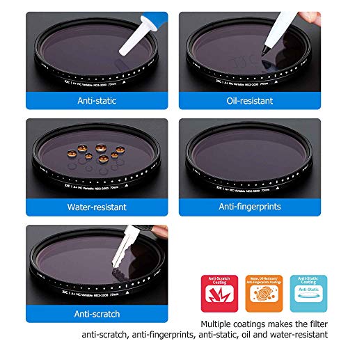 Image of JJC 82mm ND Filter ND2-2000 VND Variable Neutral Density Fader for Canon EF 24-70mm f2.8L, RF 15-35mm f2.8L, Nikon AF-S 24-70mm f2.8E, Sony FE 24-70mm f2.8 Lens & Other Lenses with 82mm Filter Thread