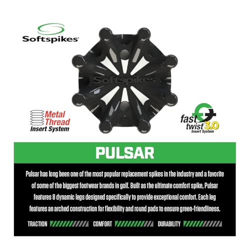 SOFTSPIKES Golf Cleats Fast Twist 3.0 Value Pack - Black - Also Fits Tri-Lok, Slim-Lok, and Tour Lock Cleat Systems3