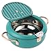 zhuolong Acier inoxydable 304 pot de friteuse Tempura avec thermomètre et couvercle pour égouttoir à huile, Marmite à Frire Japonaise pour Friture Familiale Tempura, Poulet Français, Poisson Séché
