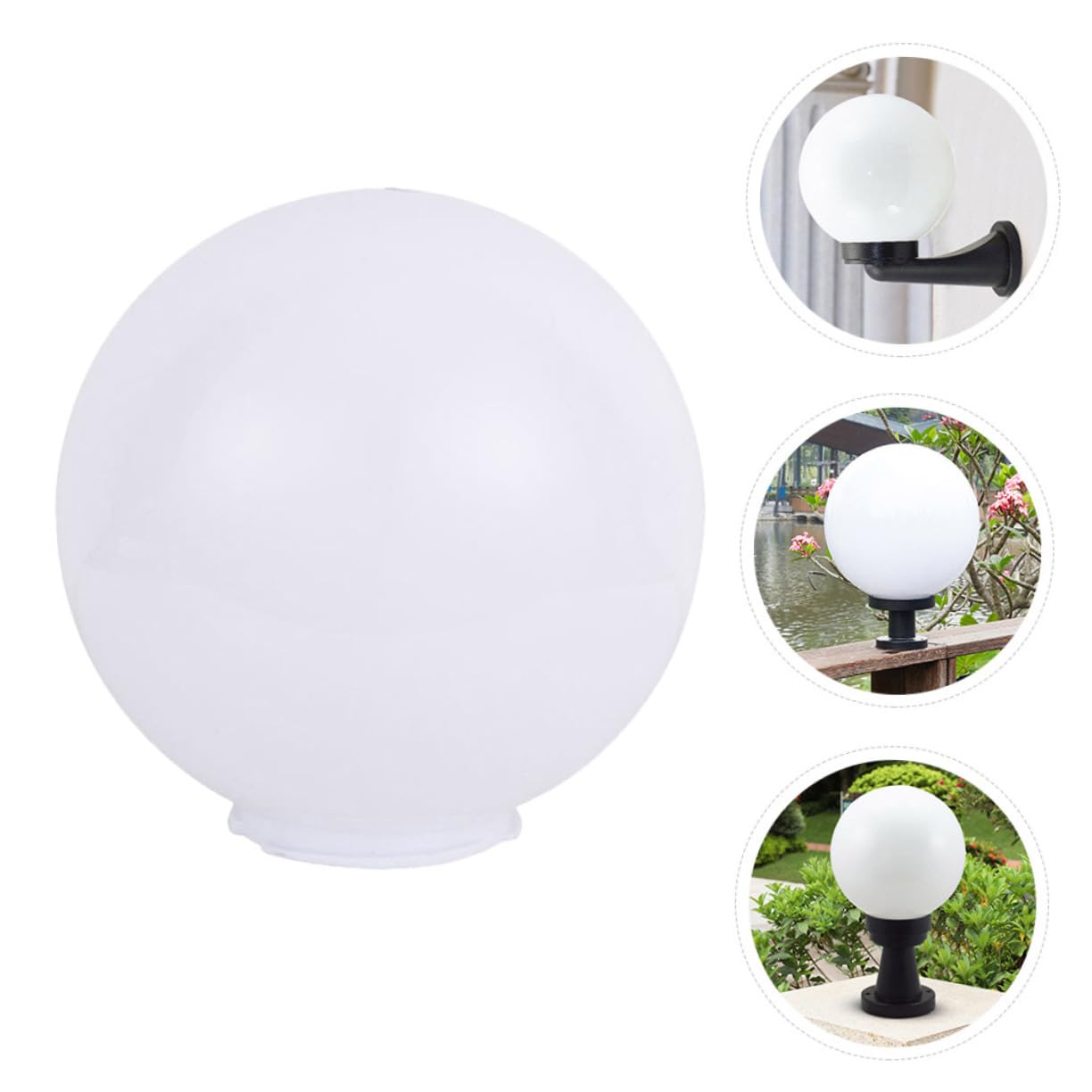 Garneck Paralume Sferico in Acrilico 12 Pollici per Esterni Copertura Antiurto per Lampioni e Applique da Parete Protezione Lampadina Patio
