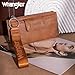X Wrangler Brown Wristlet Wallet Minimalist Clutch Womens Wallet Rfid Card Cases & Money Organizers with Coin Purse and Smooth Zipper
