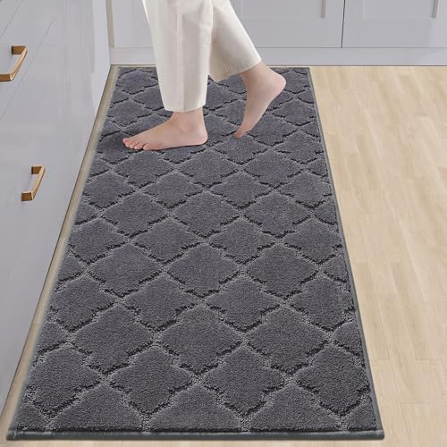 Cosy Homeer Non-Slip Kitchen Runner 24x60 Rug, Dark Grey