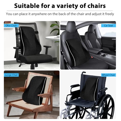 Miniatura 6 de Ushop Cojín Lumbar,Cojin Lumbar Silla Oficina Ergonómico De Doble Cara Termorregulada,Cojin Lumbar Coche En Espuma Viscoelástica De Alta Densidad,Con Dobles Correas Ajustables Y Funda Extraíble
