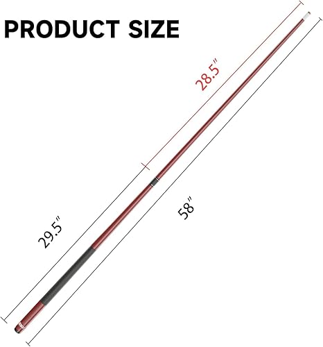 Miniatura 4 de GSE - Tacos de billar compuesto de fibra de vidrio de 58 pulgadas, 2 piezas (varios colores disponibles, peso de 18 onzas, 19 onzas, 20 onzas, 21