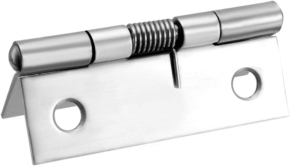 sourcing map Self Closing Spring Hinge 2inch Stainless Steel Brushed DIY Hardware for Door Cabinet Small Box 4pcs Per Pack