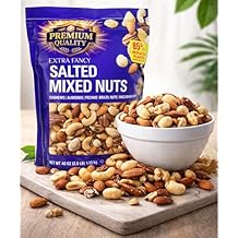 Mixed Nuts with Sea Salt, 40 oz Resealable Pouch Deluxe Variety Nut Snack with Cashews, Almonds, Pecans, Brazil Nuts & Macadamias Protein Rich Kosher