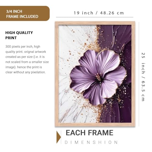 Image of kotart Aesthetic Floral Art Home Decoration Painting | Floral Paintings With Frame For Living Room Bed Room Hotel Wall Decor Digital Reprint (19x25 inch)