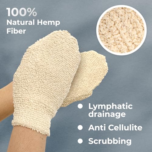 Guard&Marine Natural Shower Mitts, Soft Loofah Gloves For Bath, Washcloths For Body Wash And Cleansing thumb #3