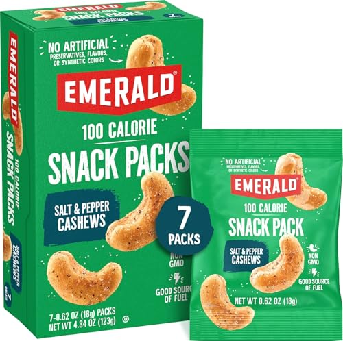 Emerald Salt & Pepper Cashews, 100-Calorie...